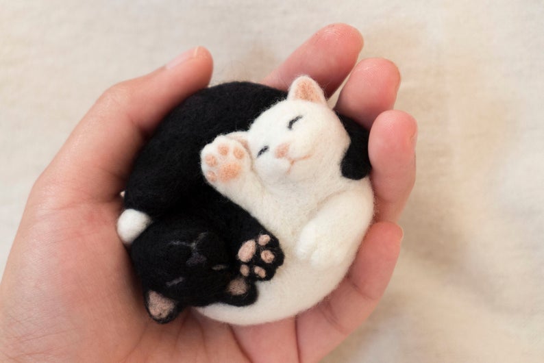 Needle felted brooches on sale